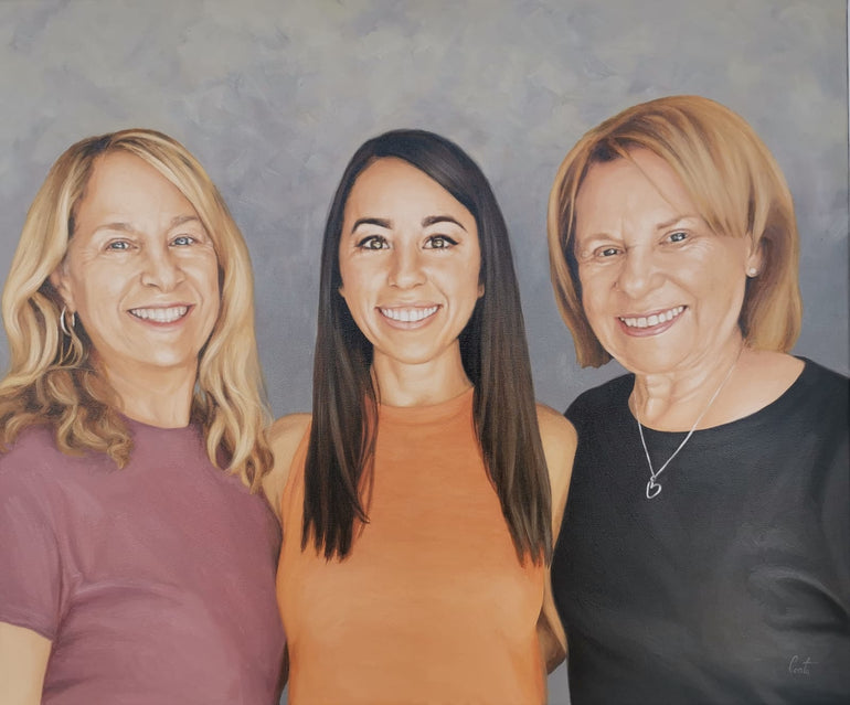 Adults with Parents Portrait - Moments in Paint